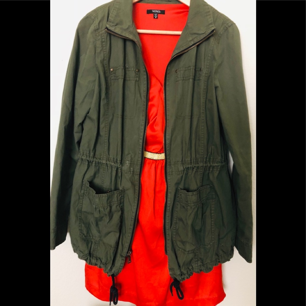 Express green military style jacket